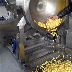 大型玉米膨化机 全自动燃气不锈钢爆米花机器 美式圆形爆米花机器