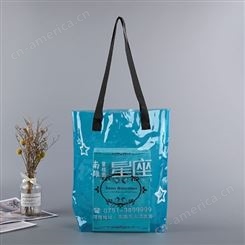 透明塑料手提礼品袋 彩印广告宣传购物袋 PVC单肩果冻包制作