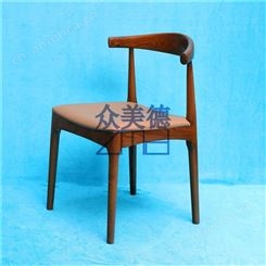 北欧风餐椅椅定制，铁艺仿木椅定制，实木牛角椅定制，价格实惠  众美德家具