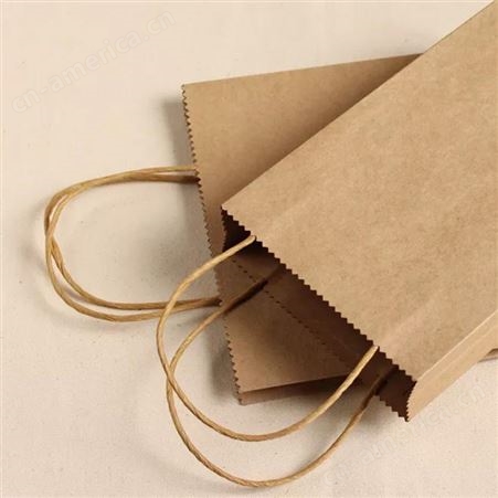 环保牛皮纸袋 贴纸绳纸袋 定做手提袋厂家 樱美包装