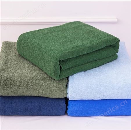 军绿色学生毛毯 纯棉毛巾被毛毯夏空调被夏天盖毯