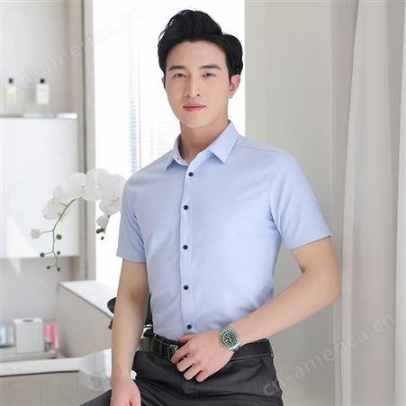 定制商务修身韩版职业装 房地产4S店衬衫 工作服短袖
