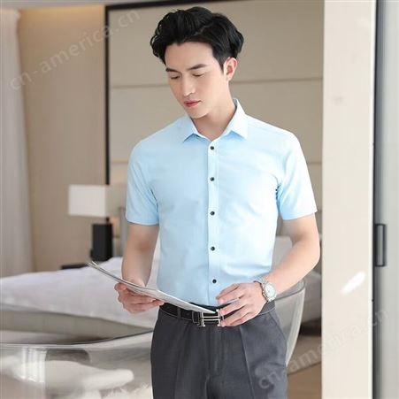 定制商务修身韩版职业装 房地产4S店衬衫 工作服短袖