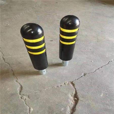 橡胶路桩防撞弹力固定地桩路障加厚橡胶防撞柱挡车柱