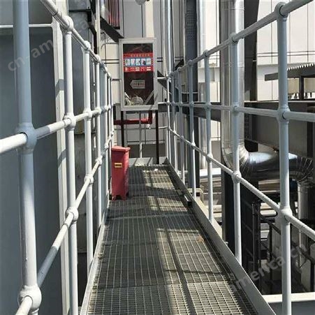 电厂专用平台甬道球头栏杆 斜坡梯子扶手围栏 球接栏杆定做厂家