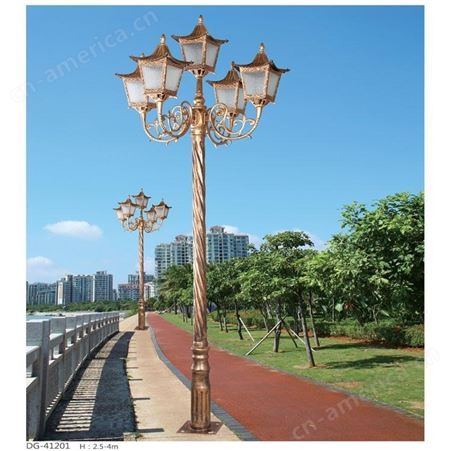 劲辉LED公园4米欧式庭院灯 压铸铝庭院灯杆定制