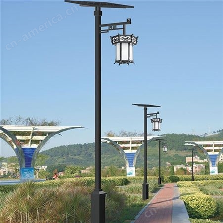 中式亚克力灯罩太阳能庭院灯 劲辉3米小区路灯